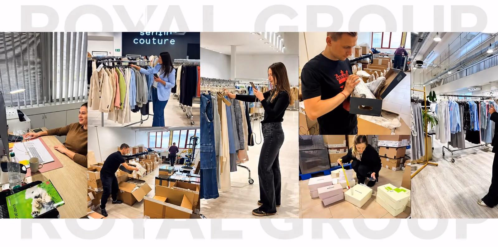 Royal Group team at work: showrooms, warehouse and order packing